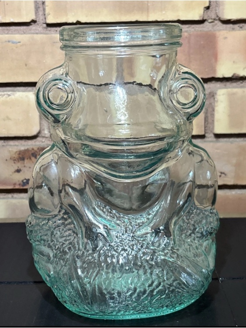 Vintage Whimsical Frog shape Glads Jar ITALY Made SVE 8.5” Tall